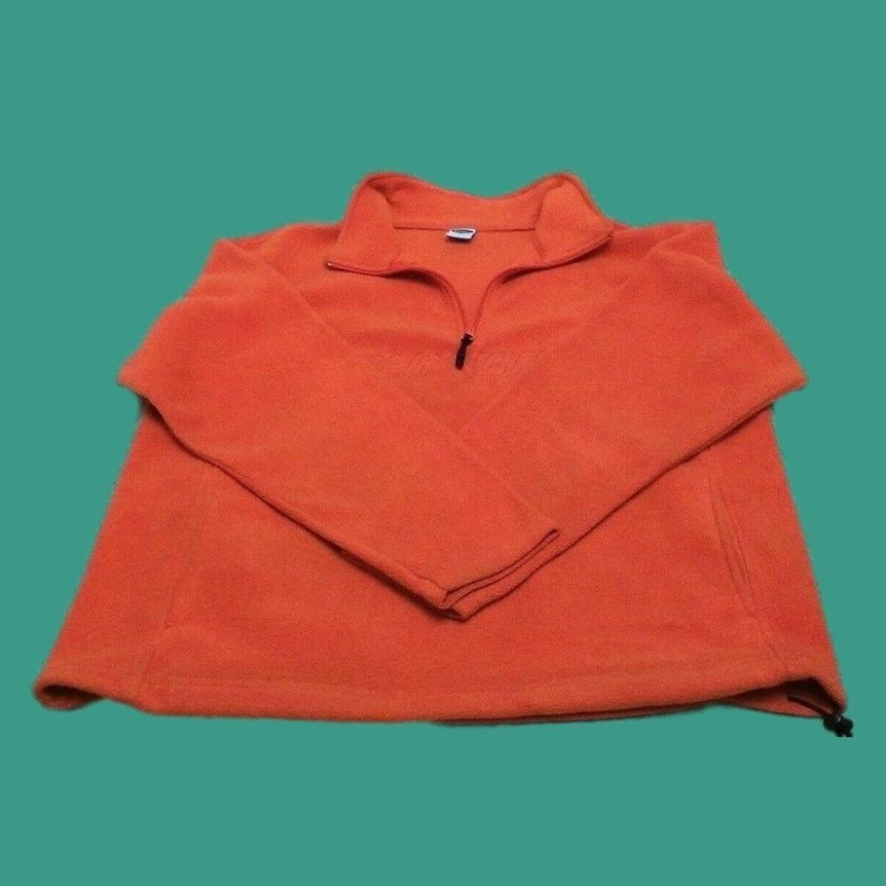 Old Navy Unisex Coat/Jacket Winter Fleece Top Zip Bottom Pull Close Orange Sz XL
